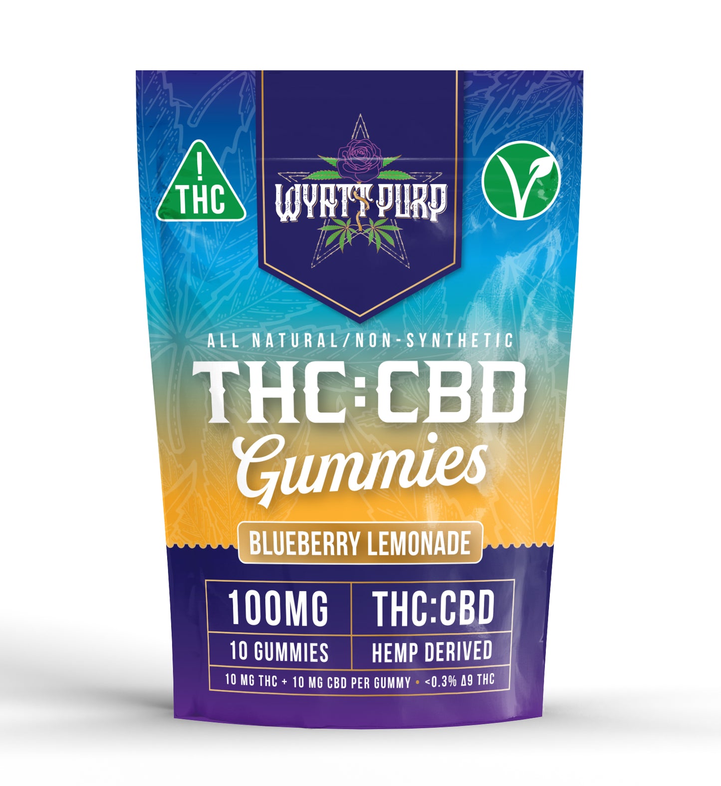 Wyatt Purp 10mg THC:CBD Gummies - Single Bags