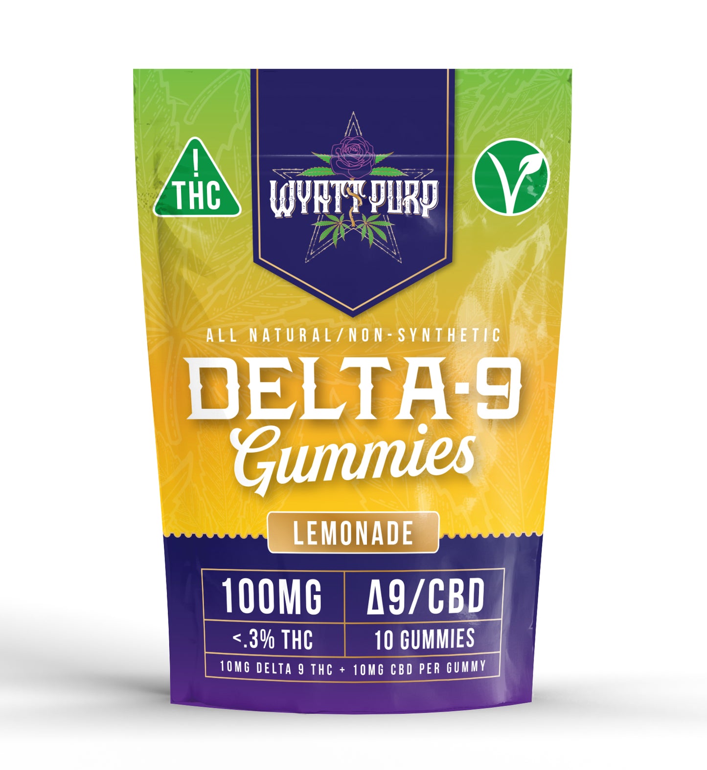 Wyatt Purp 10mg THC:CBD Gummies - Single Bags