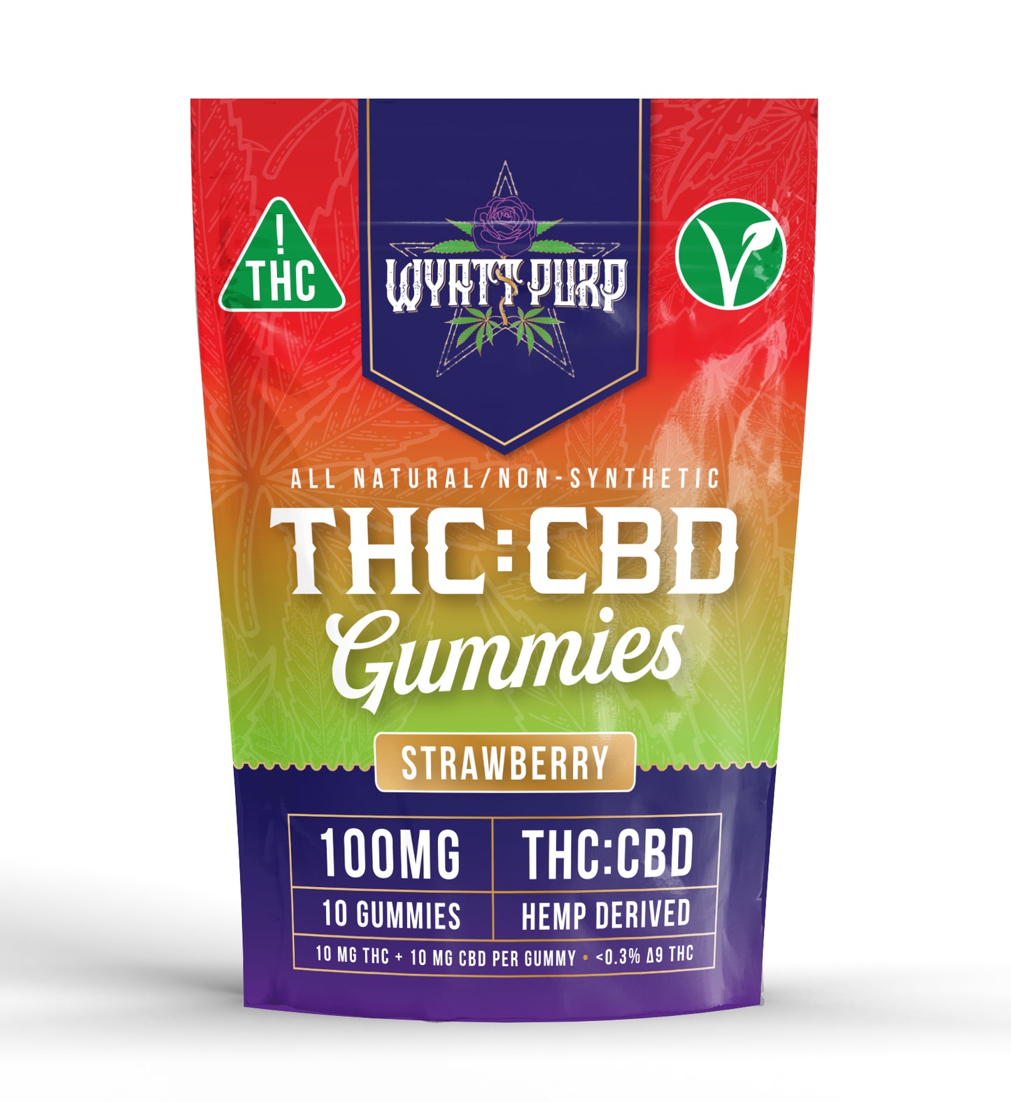 Wyatt Purp 10mg THC:CBD Gummies - Single Bags