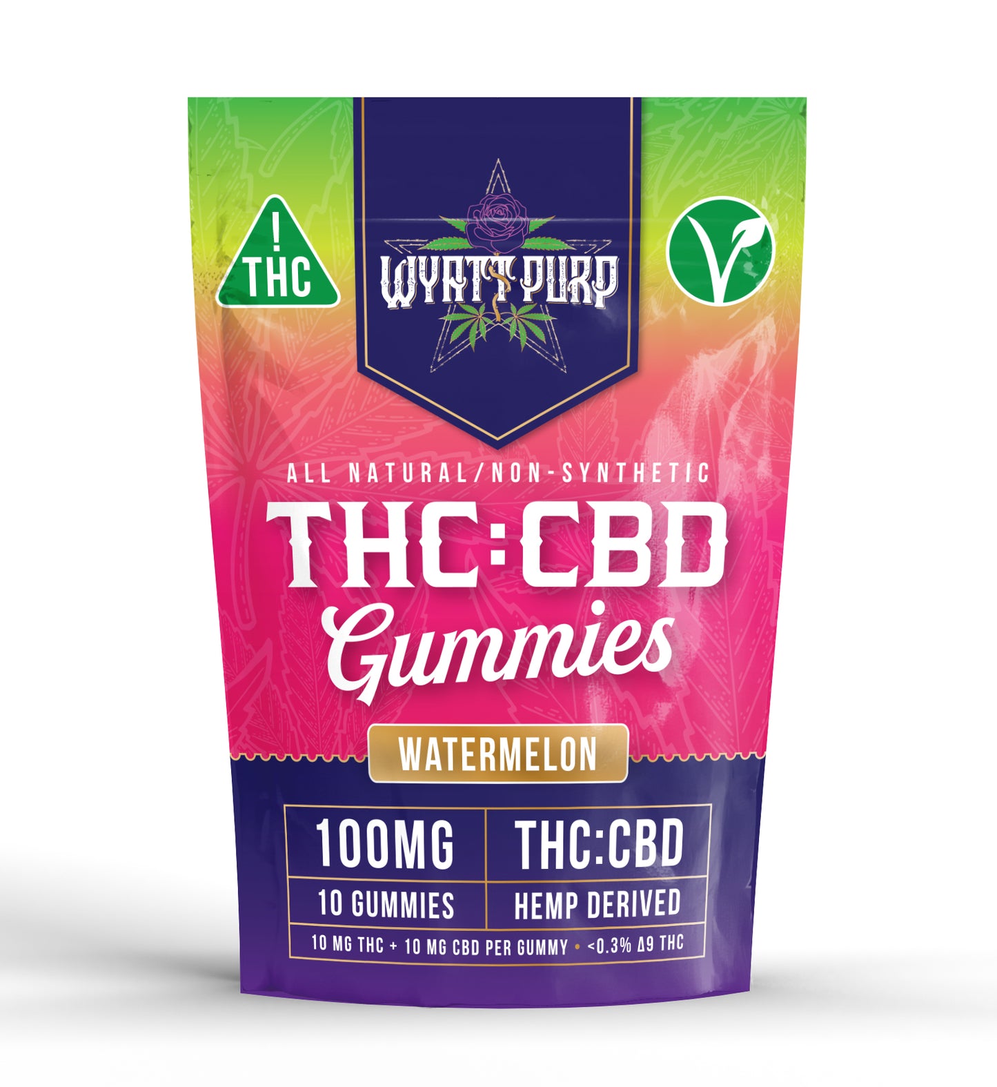 Wyatt Purp 10mg THC:CBD Gummies - Single Bags