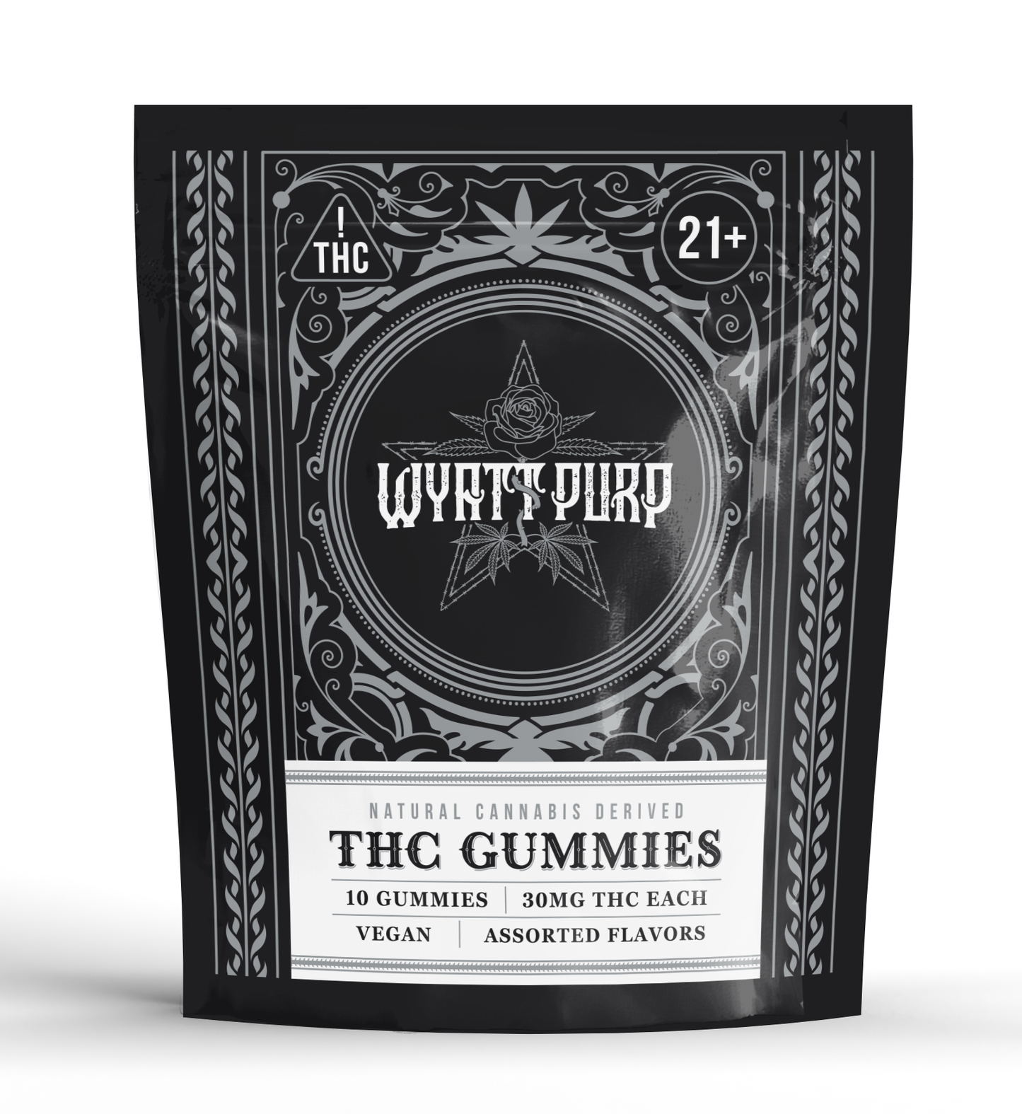 Wyatt Purp 300mg THC per/pack Gummies - 12 Count Display Box