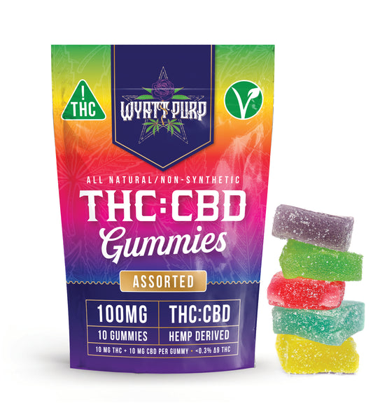 Wyatt Purp 10mg THC:CBD Gummies - 12 Count Display Box