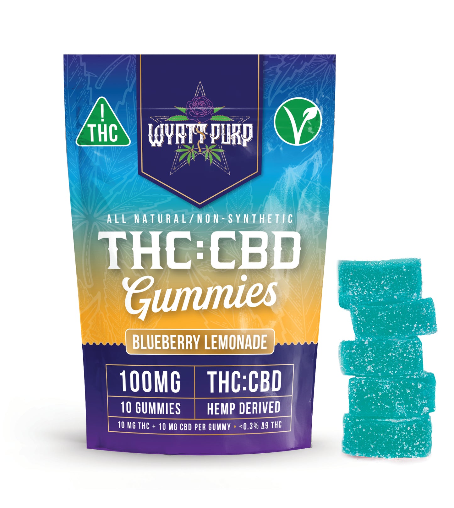 Wyatt Purp 10mg THC:CBD Gummies - 12 Count Display Box