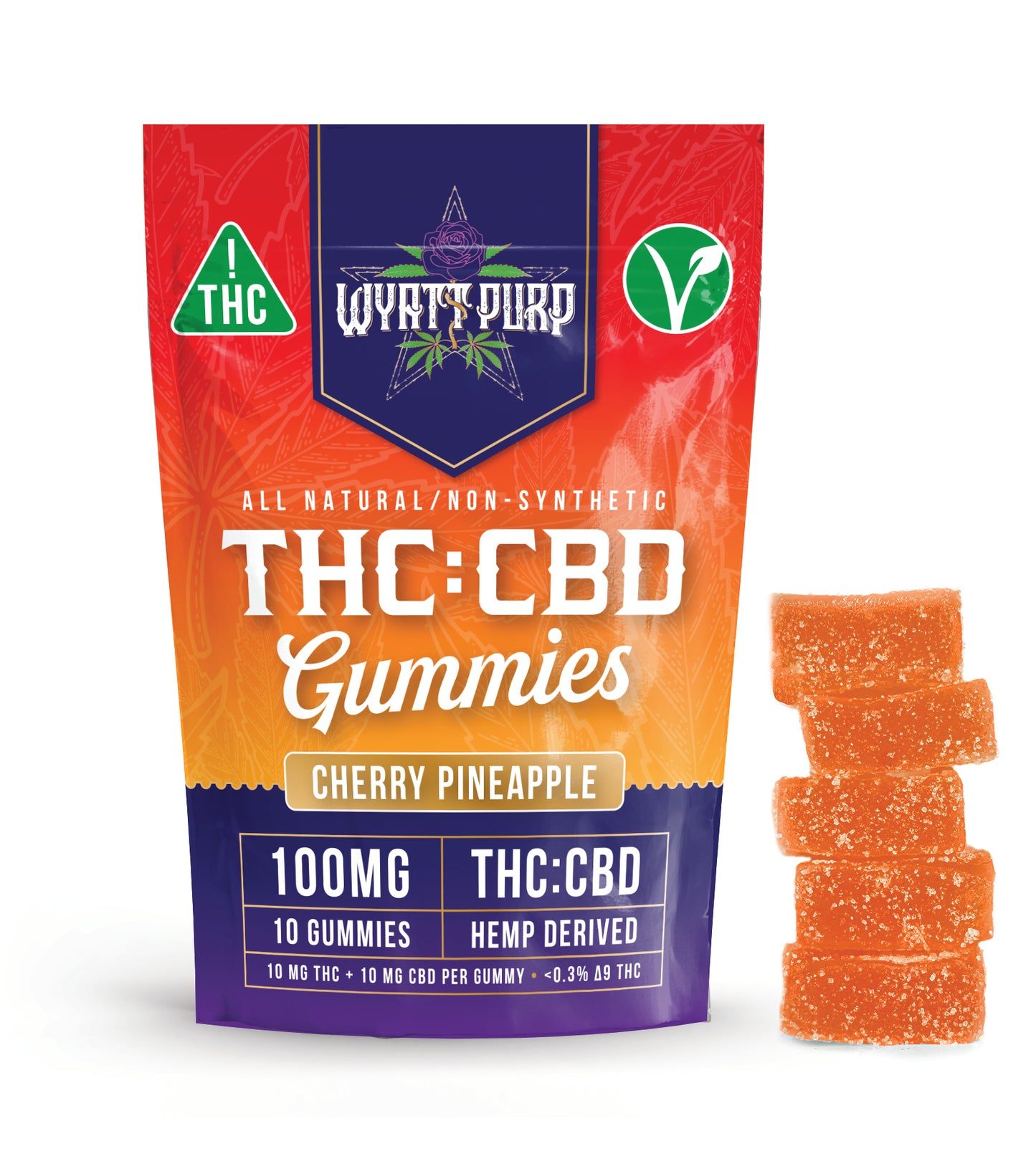 Wyatt Purp 10mg THC:CBD Gummies - 12 Count Display Box
