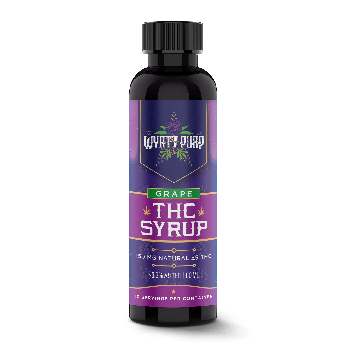 Wyatt Purp 150mg Nano THC Syrups 12 Count Display Box