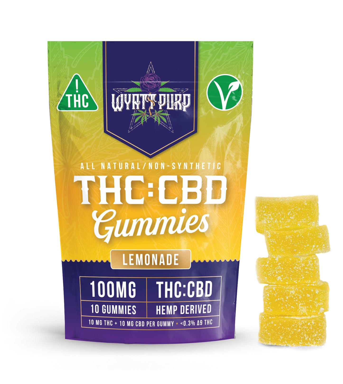 Wyatt Purp 10mg THC:CBD Gummies - 12 Count Display Box