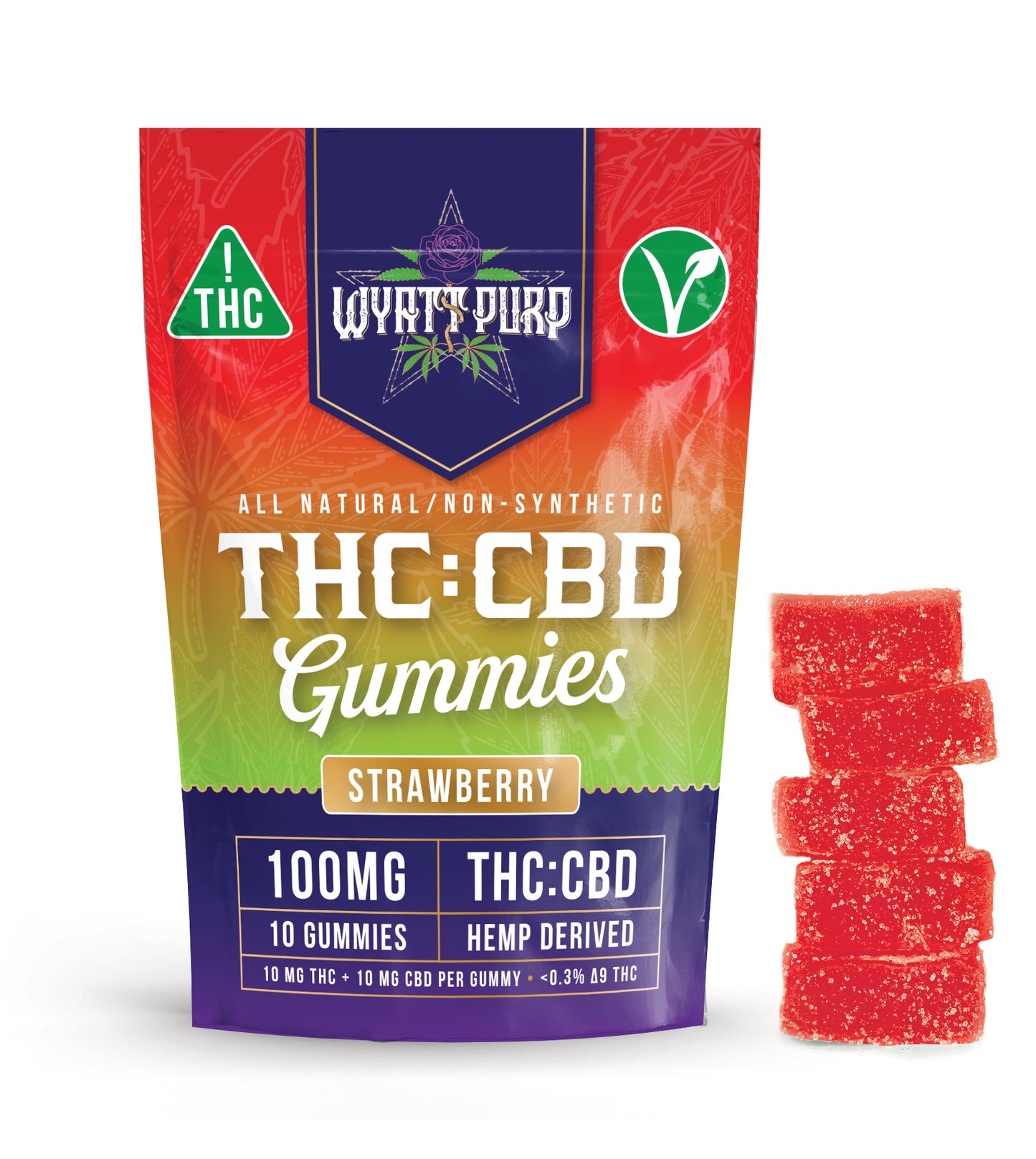 Wyatt Purp 10mg THC:CBD Gummies - 12 Count Display Box