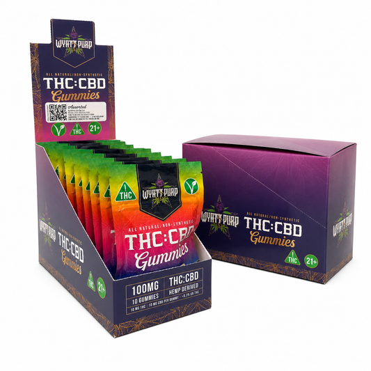 Wyatt Purp 10mg THC:CBD Gummies - 12 Count Display Box