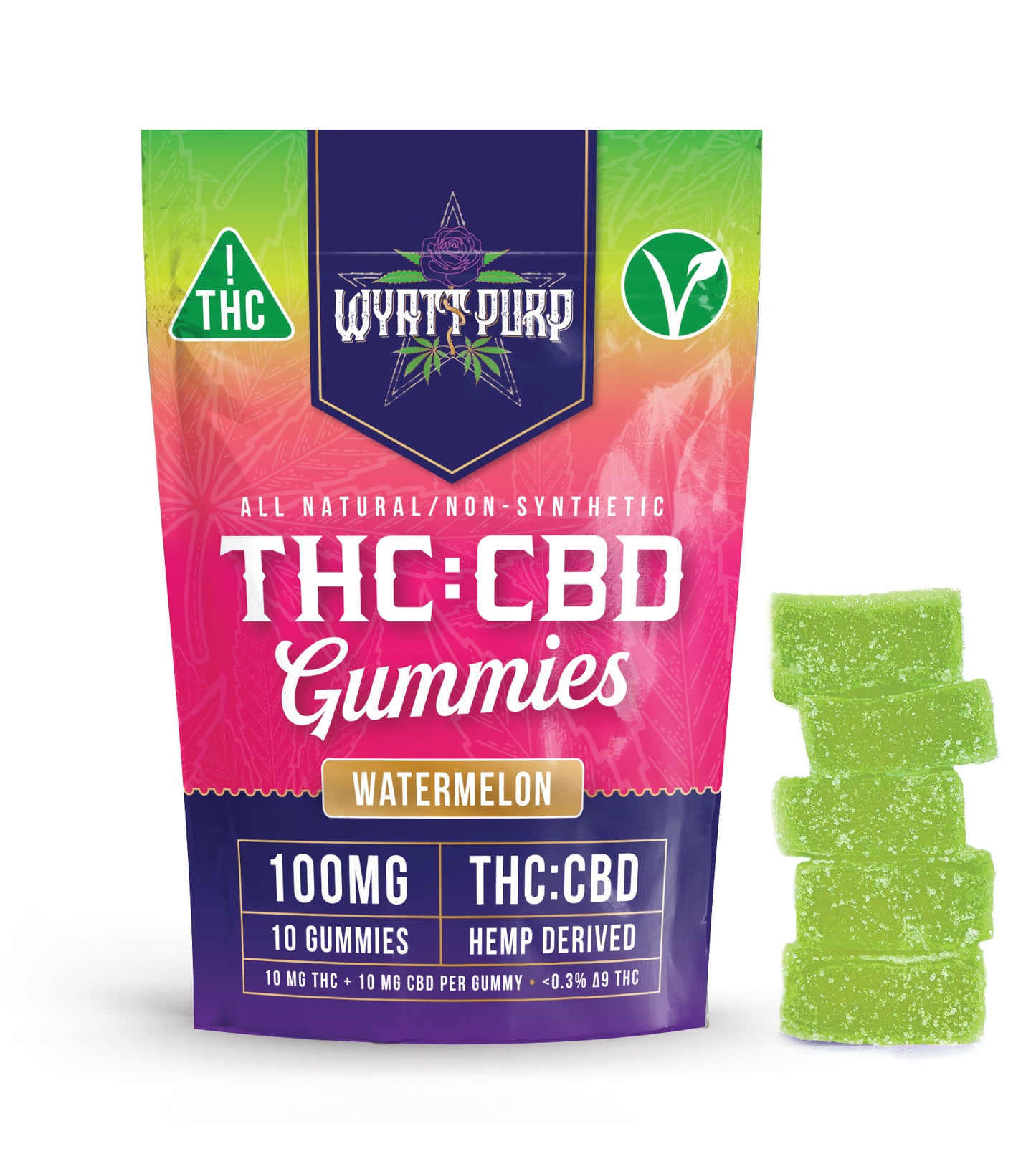 Wyatt Purp 10mg THC:CBD Gummies - 12 Count Display Box